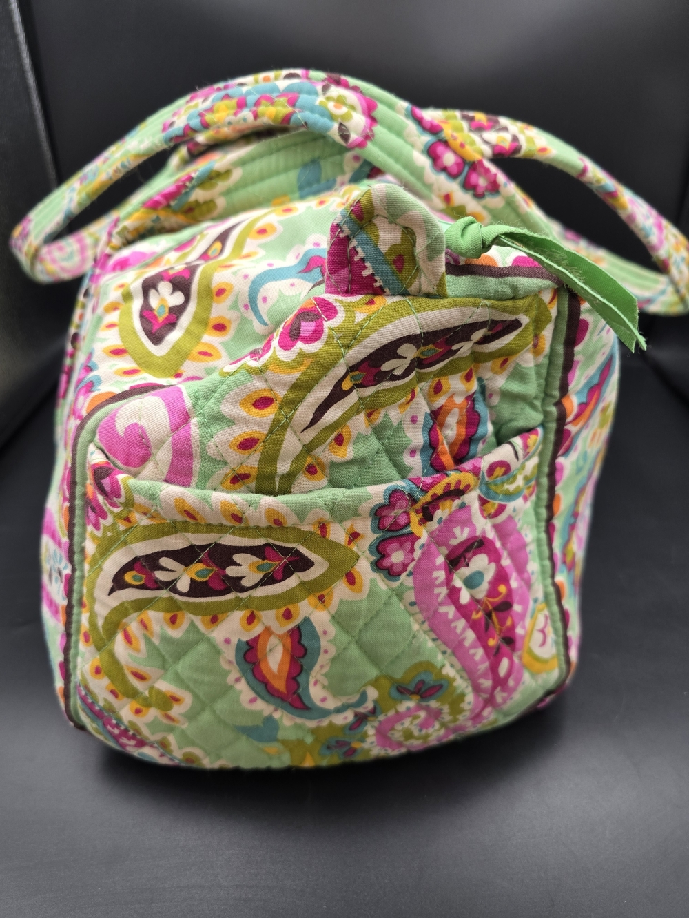 Vera Bradley Quilted Paisley Duffel in Mint Green and Pink - Picture 3 of 16